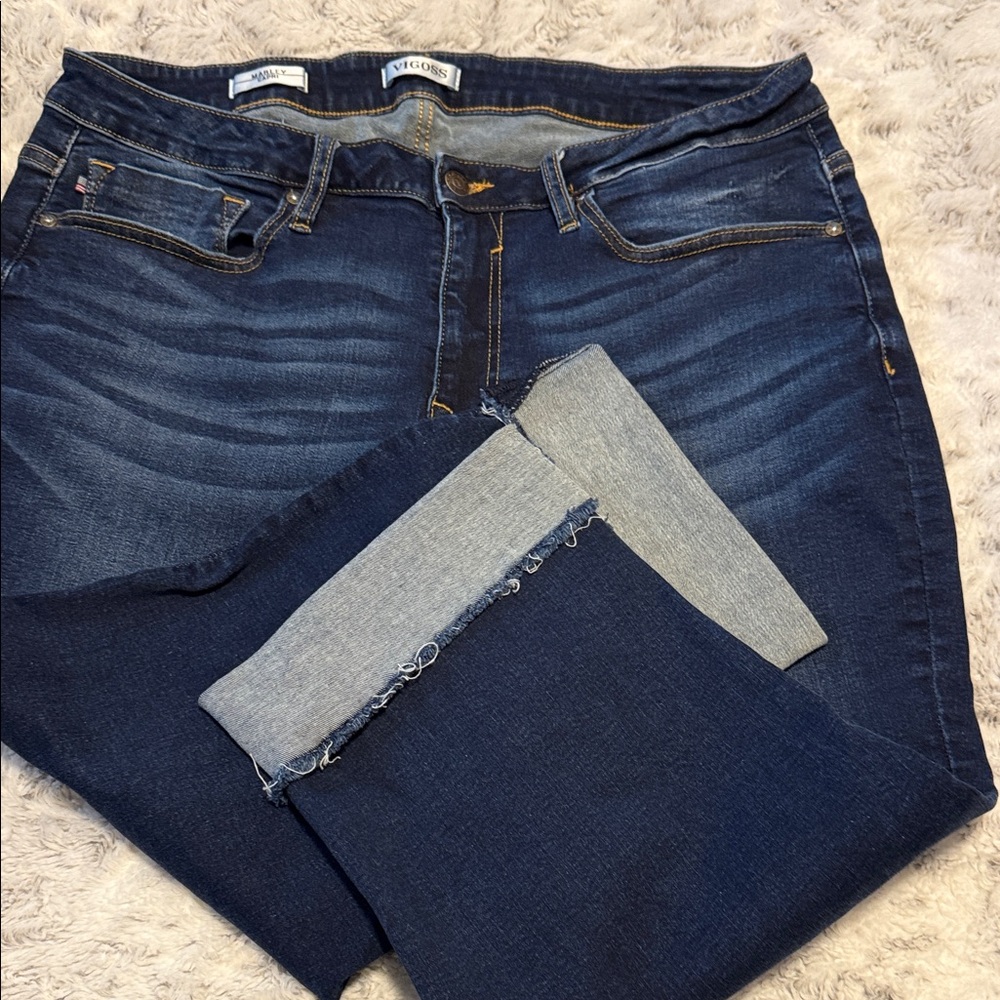 Vigoss Marley Rolled Cuff Capri Denim Jeans 18W - Picture 5 of 8